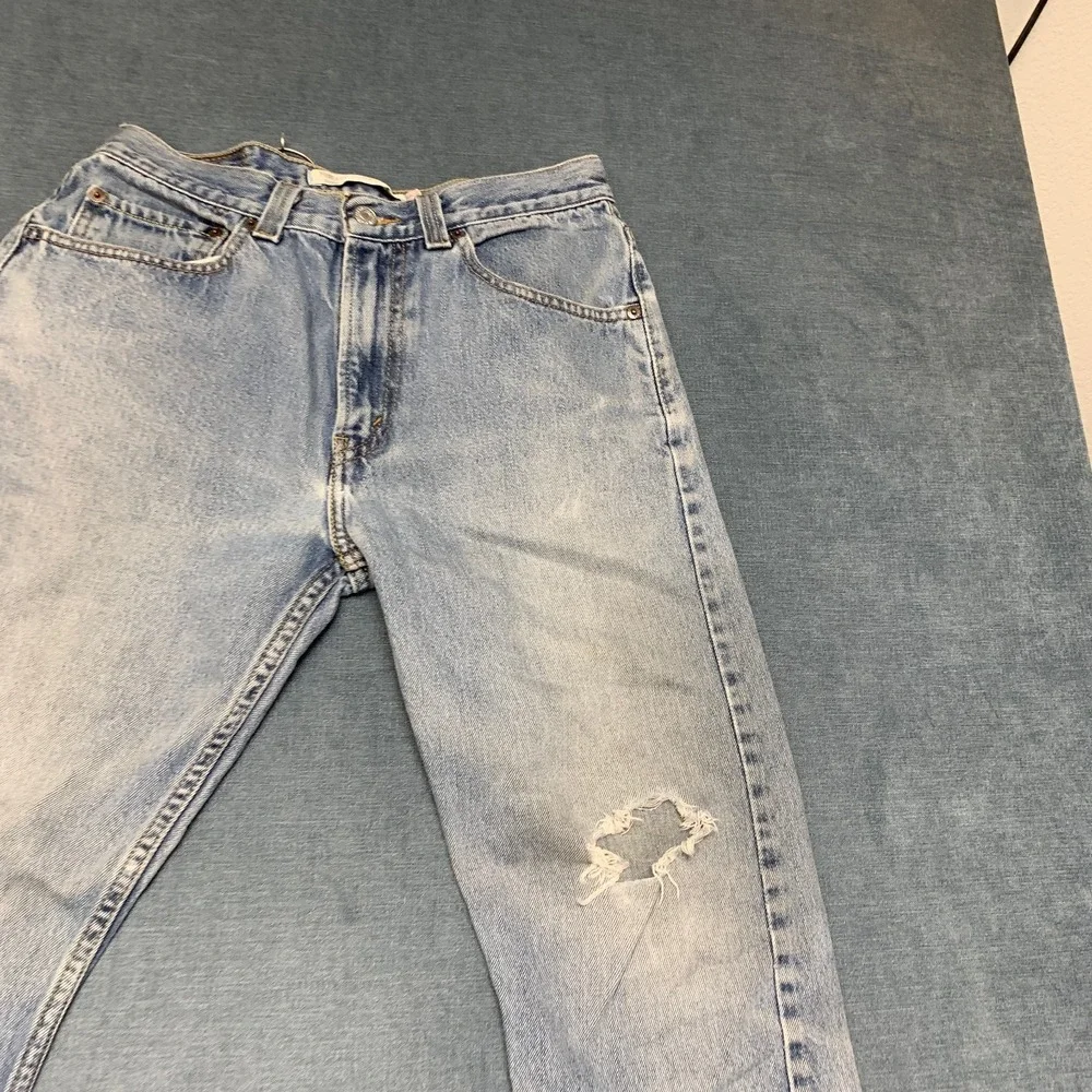 Levi's 505 Jeans Mens 31x30 Blue Light Wash Denim Cotton Distressed Regular Fit
